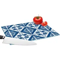 KitchenYeah Glazen Snijplank - 28x20 - Tegel - Portugal - Patroon - Snijplanken Glas