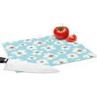 KitchenYeah Glazen Snijplank - 28x20 - Waterverf - Bloemen - Patroon - Snijplanken Glas