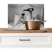 KitchenYeah Spatscherm keuken 60x40 cm - Kookplaat achterwand Lakens - Armen - Wijn - Glas - Muurbeschermer - Spatwand fornuis - Hoogwaardig aluminium