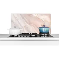 KitchenYeah Spatscherm keuken 90x45 cm - Kookplaat achterwand Marmer - Patroon - Pastel - Abstract - Marmerlook - Luxe - Muurbeschermer - Spatwand fornuis - Hoogwaardig aluminium