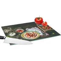 KitchenYeah Glazen Snijplank - 39x28 - Aardbei - Rustiek - Fruit - Rustiek Bloemen - Snijplanken Glas