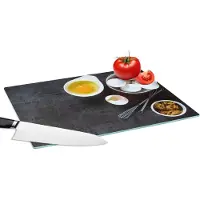 KitchenYeah Glazen Snijplank - 39x28 - Eieren - Bruine suiker - Koken - Snijplanken Glas