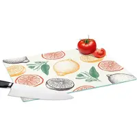 KitchenYeah Glazen Snijplank - 39x28 - Fruit - Vintage - Keuken - Patronen - Snijplanken Glas