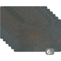KitchenYeah - Placemats - Beton look - Grijs - Industrieel - Placemat - Tafeldecoratie - Onderleggers placemat - 6 stuks - 45x30 cm