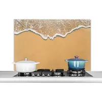 KitchenYeah Spatscherm keuken 100x65 cm - Kookplaat achterwand Strand - Zomer - Zee - Muurbeschermer - Spatwand fornuis - Hoogwaardig aluminium