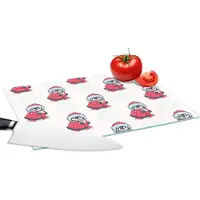 KitchenYeah Glazen Snijplank - 28x20 - Pinguïn - Sneeuw - Brief - Kerst - Patronen - Snijplanken Glas