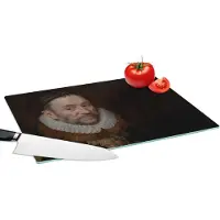 KitchenYeah Glazen Snijplank - 39x28 - Willem van Oranje - Schilderij - Oude meesters - Kunst - Snijplanken Glas