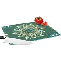 KitchenYeah Glazen Snijplank - 39x28 - Mandala - Patronen - Zen - Snijplanken Glas