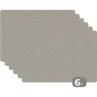 KitchenYeah Placemats - Leer - Wit - Structuur - Keuken - Onderlegger Tafel - 45x30 cm - 6 stuks - Borden onderzetters