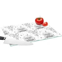 KitchenYeah Glazen Snijplank - 39x28 - Masker - Lijn - Patronen - Tribal - Snijplanken Glas