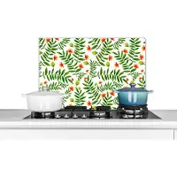 KitchenYeah Spatscherm keuken 70x50 cm - Kookplaat achterwand Jungle - Bladeren - Flora - Muurbeschermer - Spatwand fornuis - Hoogwaardig aluminium