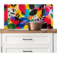 KitchenYeah Spatscherm keuken 100x50 cm - Kookplaat achterwand Vormen - Stippen - Kleurrijk - Muurbeschermer - Spatwand fornuis - Hoogwaardig aluminium