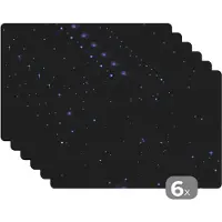 KitchenYeah Placemat - Placemats kunststof - Nacht - Heelal - Sterrenhemel - 45x30 cm - 6 stuks - Hittebestendig - Anti-Slip - Onderlegger - Afneembaar