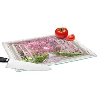 KitchenYeah Glazen Snijplank - 39x28 - Japans - Sakura - Bloesem - Boom - Bloesem takken - Doorkijk - Snijplanken Glas