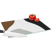 KitchenYeah Glazen Snijplank - 39x28 - Minimalisme - Design - Vormen - Snijplanken Glas