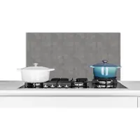 KitchenYeah Spatscherm keuken 90x45 cm - Kookplaat achterwand Beton - Structuur - Patroon - Muurbeschermer - Spatwand fornuis - Hoogwaardig aluminium
