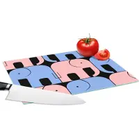 KitchenYeah Glazen Snijplank - 28x20 - Olifant - Lijn - Zwart - Patronen - Snijplanken Glas
