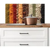KitchenYeah Spatscherm keuken 90x45 cm - Kookplaat achterwand Banen - Verticaal - Kruiden - Variatie - Muurbeschermer - Spatwand fornuis - Hoogwaardig aluminium