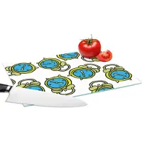 KitchenYeah Glazen Snijplank - 28x20 - Wekker - Patroon - Cartoon - Slapen - Snijplanken Glas