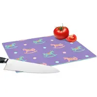 KitchenYeah Glazen Snijplank - 28x20 - Hobbelpaard - Patronen - Geboorte - Snijplanken Glas