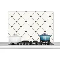 KitchenYeah Spatscherm -Keuken achterwand - Patronen - Geometrie - Hart - Keuken - 100x65 cm - Spatwand