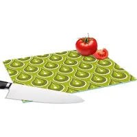 KitchenYeah Glazen Snijplank - 28x20 - Patronen - Retro - Regen - Druppel - Groen - Snijplanken Glas