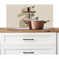 KitchenYeah Spatscherm keuken 80x40 cm - Kookplaat achterwand Plankjes - Boeken - Vaasjes - Planten - Muurbeschermer - Spatwand fornuis - Hoogwaardig aluminium