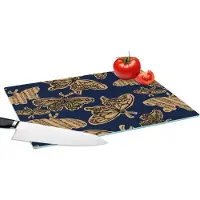 KitchenYeah Glazen Snijplank - 39x28 - Patroon - Muziek - Vlinders - Snijplanken Glas