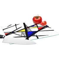 KitchenYeah Glazen Snijplank - 28x20 - Patronen - Abstract - Kunst - Snijplanken Glas