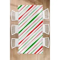 KitchenYeah Kerst Tafelkleed - Kerstmis Decoratie - Tafellaken - Patronen - Kerst - Strepen - 130x260 cm - Kerstmis Versiering - Tafeldecoratie Kerstmis - Kerstdecoratie tafel - Tafelversiering