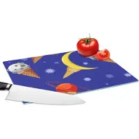 KitchenYeah Glazen Snijplank - 28x20 - Planeten - IJshoorntjes - Patronen - Snijplanken Glas