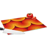 KitchenYeah Glazen Snijplank - 39x28 - Design - Retro - Rood - Abstract - Snijplanken Glas
