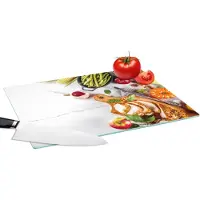 KitchenYeah Glazen Snijplank - 39x28 - Groente - Vlees - Keuken - Kruiden - Snijplanken Glas - Keuken decoratie aanrecht