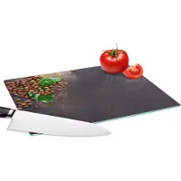 KitchenYeah Glazen Snijplank - 28x20 - Kruiden - Noten - Herfst - Keuken - Snijplanken Glas