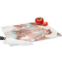 KitchenYeah Glazen Snijplank - 39x28 - Inkt - Pastel - Abstract - Snijplanken Glas