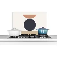 KitchenYeah Spatscherm keuken 60x40 cm - Kookplaat achterwand Cirkel - Geometrische figuren - Abstract - Muurbeschermer - Spatwand fornuis - Hoogwaardig aluminium