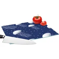 KitchenYeah Glazen Snijplank - 28x20 - Patronen - Water - Kwal - Jongens - Kinderen - Kids - Baby - Snijplanken Glas