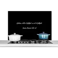 KitchenYeah Spatscherm keuken 100x65 cm - Kookplaat achterwand Quotes - Spreuken - Gisteren wilde ik fastfood - Fastfood lover - Eten - Muurbeschermer - Spatwand fornuis - Hoogwaardig aluminium