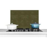 KitchenYeah Spatscherm - Achterwand keuken - Leer - Dierenvel - Groen - Dieren - Keuken - 70x50 cm - Spatwand
