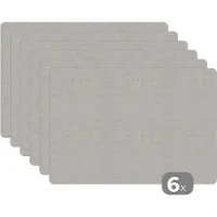 KitchenYeah Placemats - Leer - Wit - Keuken decoratie - Onderlegger Tafel - Dierenhuid - 45x30 cm - 6 stuks - Onderleggers placemats