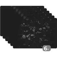 KitchenYeah Placemat - Zwart - Wit - Stenen - Gesteente - 45x30 cm - Placemats plastic - Kamerdecoratie