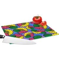 KitchenYeah Glazen Snijplank - 28x20 - Bloemen - Patroon - Afrika - Snijplanken Glas