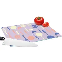 KitchenYeah Glazen Snijplank - 28x20 - Patronen - Keukengerei - Spatel - Garde - Snijplanken Glas