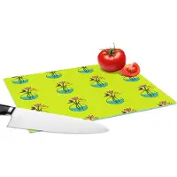 KitchenYeah Glazen Snijplank - 28x20 - Bloemen - Vazen - Patronen - Snijplanken Glas