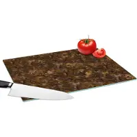 KitchenYeah Glazen Snijplank - 39x28 - Bruin - Graniet - Patronen - Snijplanken Glas