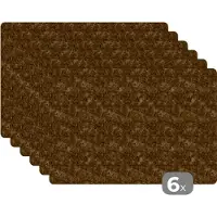 KitchenYeah Placemat - Placemats kunststof - Patroon - Structuur - Graniet - 45x30 cm - 6 stuks - Hittebestendig - Anti-Slip - Onderlegger - Afneembaar