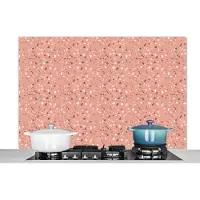 KitchenYeah Spatscherm keuken 120x80 cm - Kookplaat achterwand Patroon - Terazzo - Structuur - Muurbeschermer - Spatwand fornuis - Hoogwaardig aluminium