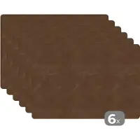 KitchenYeah Placemats - Leer - Bruin - Keuken decoratie - Tafel - 45x30 cm - 6 stuks - Afdekplaat voor Tafel