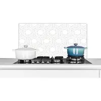 KitchenYeah Spatscherm - Spatwand - Patronen - Design - Lijn - Spatwand - Zwart - Wit - 90x45 cm