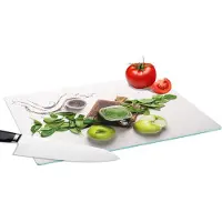 KitchenYeah Glazen Snijplank - 39x28 - Kruiden - Appel - Smoothie - Snijplanken Glas